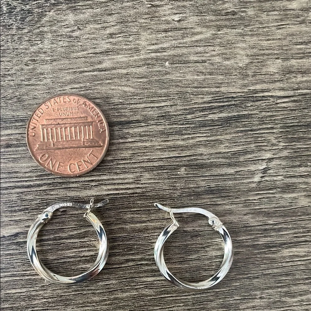 Sterling Silver Hoop Earrings - Picture 3 of 3